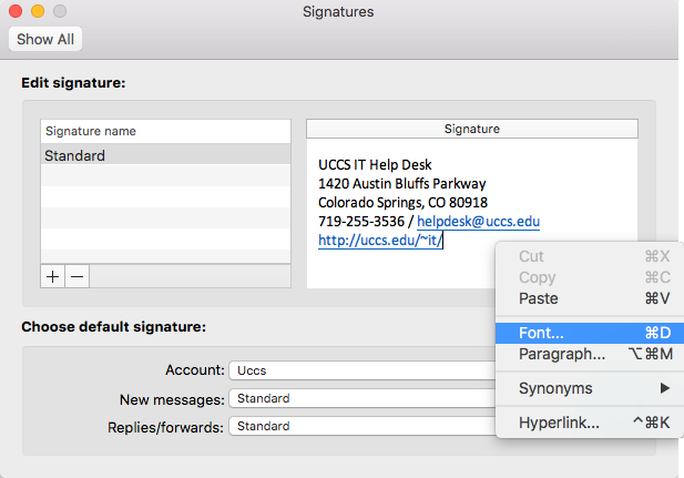 Adding vcard to signatures outlook 2016 for mac
